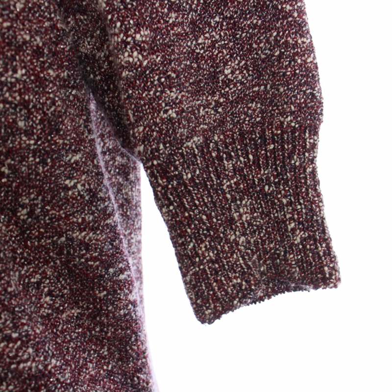 グッチ GUCCI ニット ワンピース ひざ丈 半袖 クルーネック ラメ M