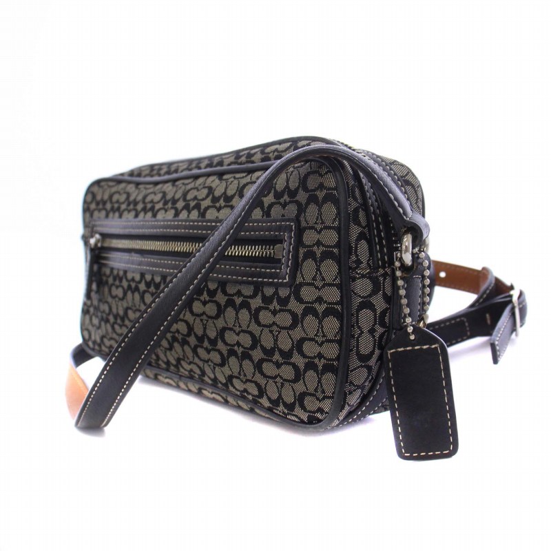 コーチ COACH ミニシグネチャー ショルダーバッグ キャンバス レザー 