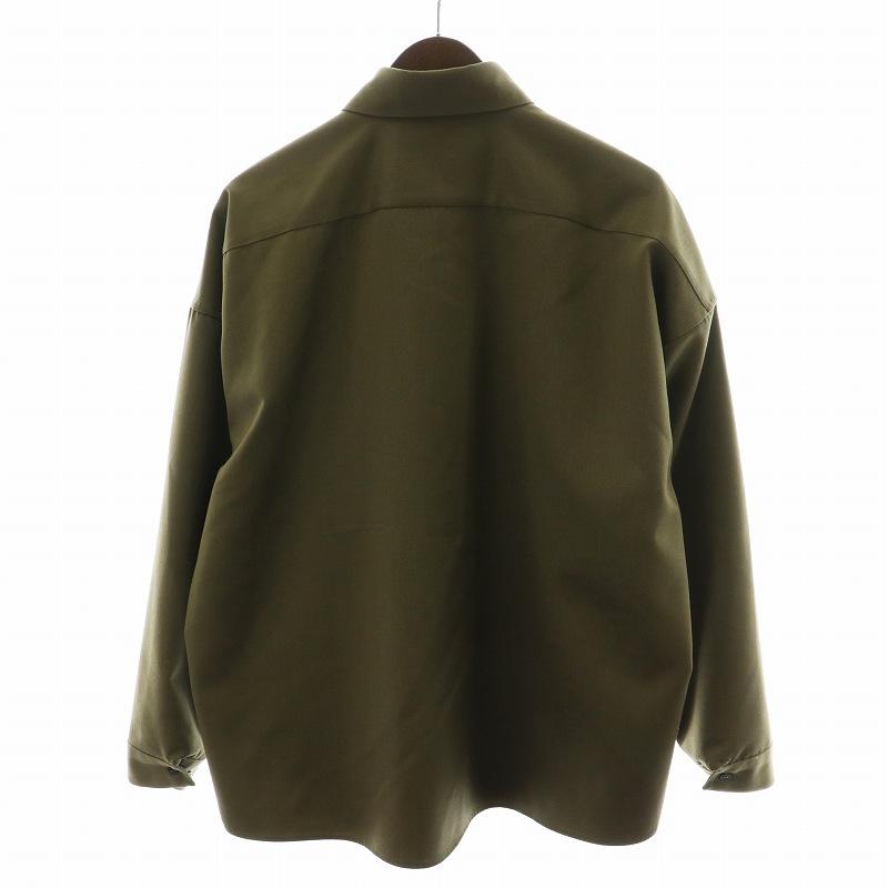 マルニ MARNI 22AW ウールトロピカルシャツ 長袖 44 S カーキ 