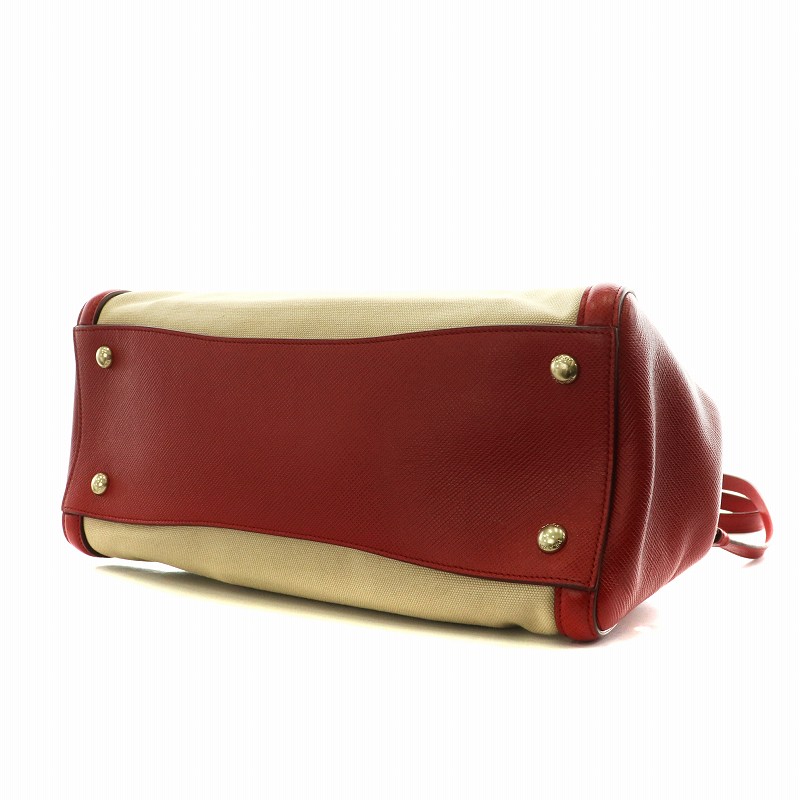 プラダ PRADA ハンドバッグ ショルダーバッグ 2way キャンバス レザー