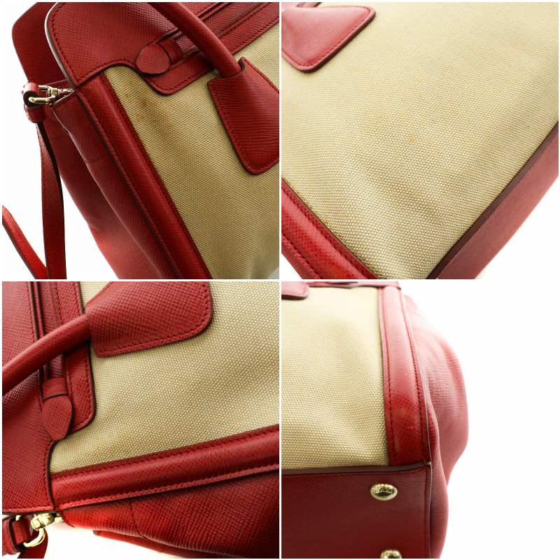 プラダ PRADA ハンドバッグ ショルダーバッグ 2way キャンバス レザー