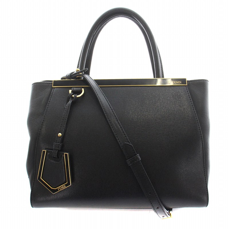 送料無料】FENDI しんどい プチトゥージュール 2wayレザー グリーン 