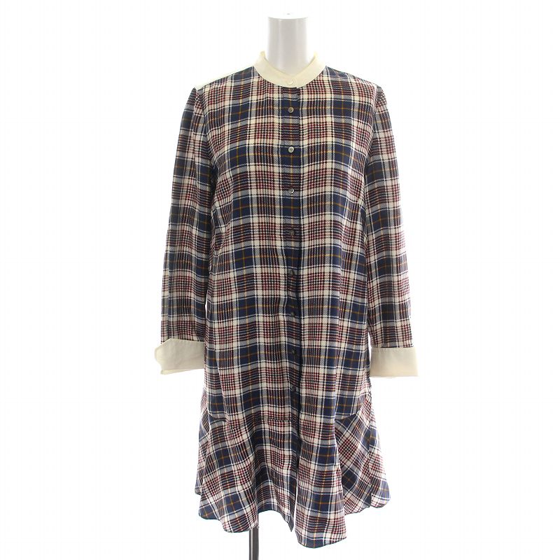 トリーバーチ TORY BURCH シャツワンピース ひざ丈 フレア 長袖 ノー  