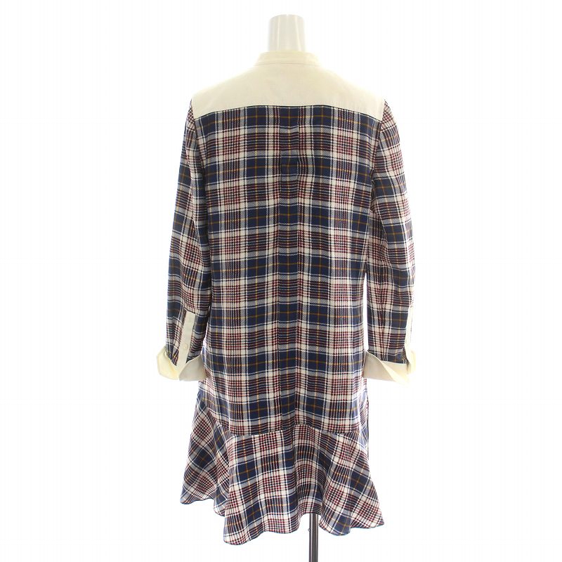 トリーバーチ TORY BURCH シャツワンピース ひざ丈 フレア 長袖 ノー  