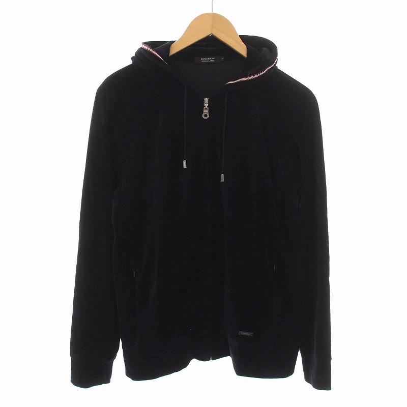 美品 バーバリーブラックレーベル モノグラム 黒 ベロアジャケット Mサイズ バーバリー ベロア ジャケット (BURBERRY BLACK LABEL