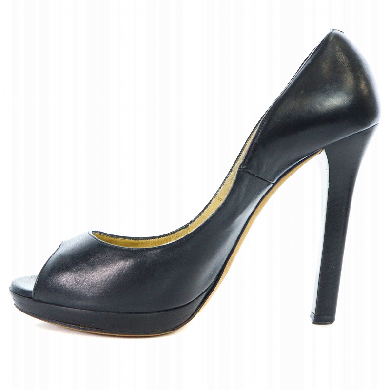 ジミーチュウ JIMMY CHOO パンプス オープントゥ ハイヒール レザー 