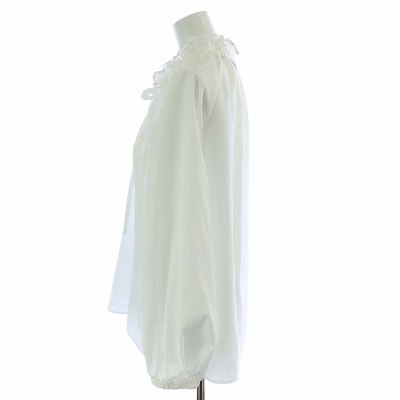 UNITED ARROWS オーガンジーフリルリボンブラウス白