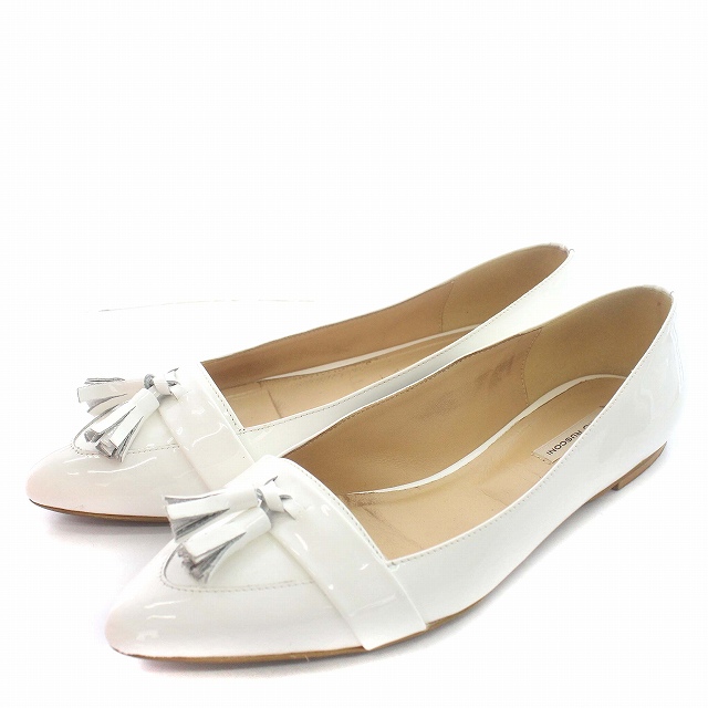 FABIO RUSCONI フラットシューズ　白　38 FABIO RUSCONI フラットシューズ 38 - メルカリ