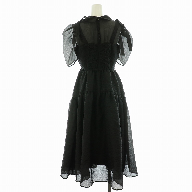 ファーファー furfur 24SS パフスリーブシアーシャツコンビドレス  