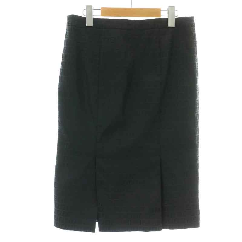 FENDI タイトスカート フェンディ FENDI タイトスカート ひざ丈 ズッカ柄 ジャガード ジップ