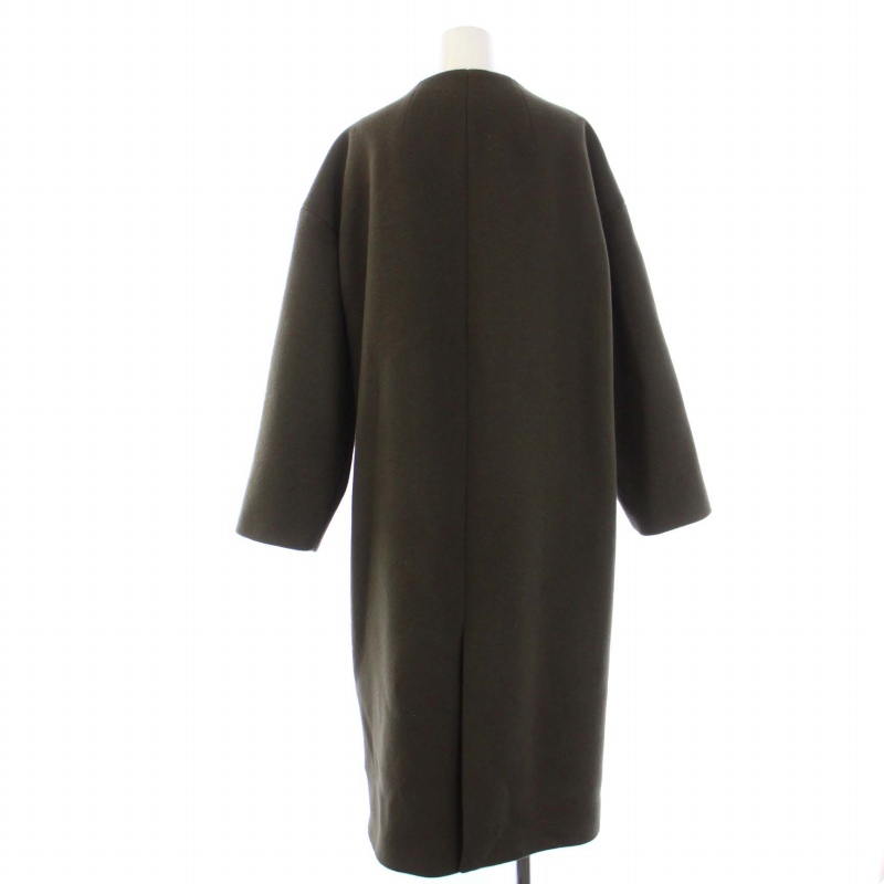 エレンディーク ELENDEEK ノーカラーコート ロング ウール ナイロン 02  