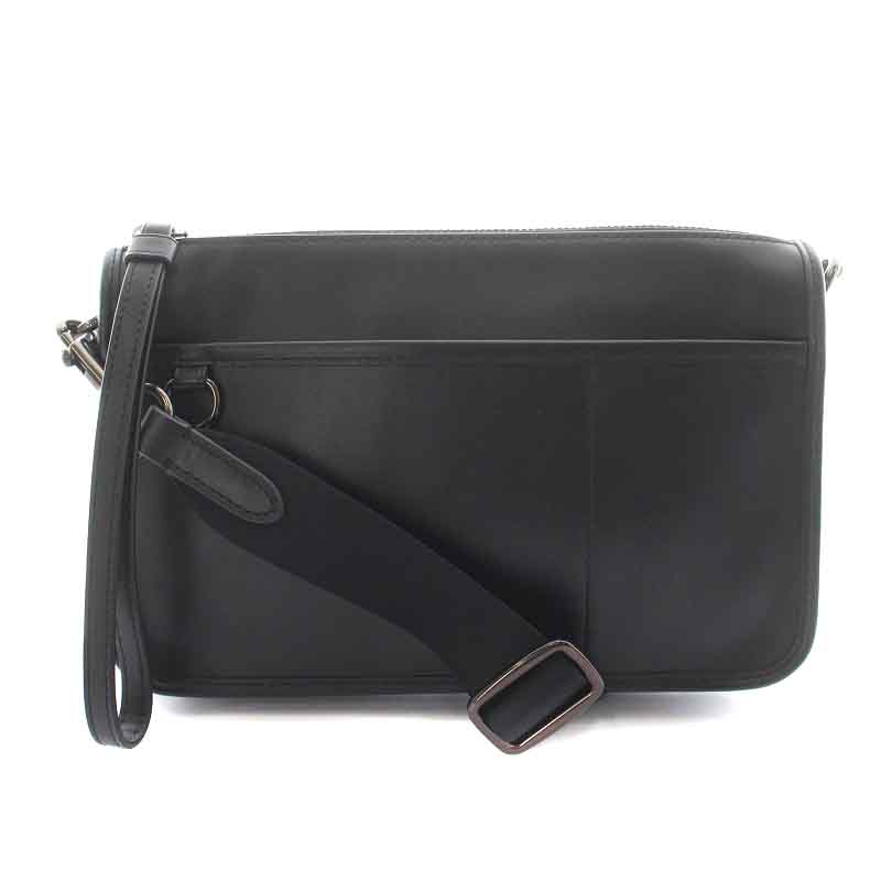コーチ COACH ショルダーバッグ クラッチ セカンド 2WAY レザー 黒 