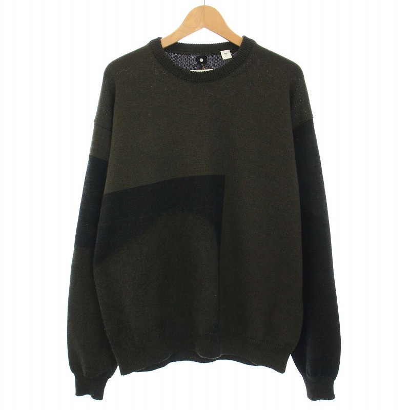 オーエーエムシー OAMC 18AW ニット セーター ウール 総柄 クルー