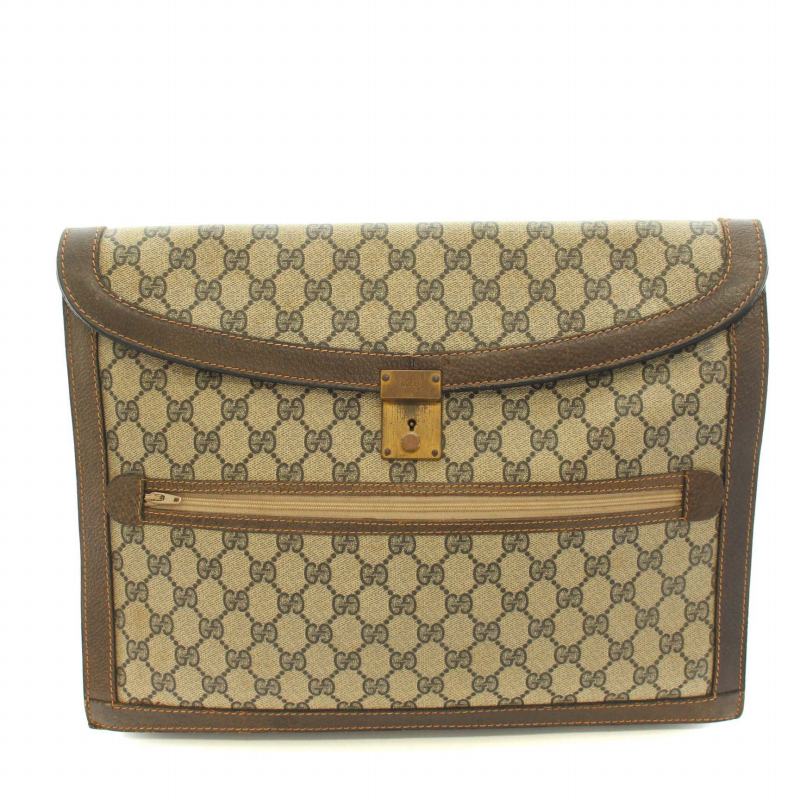 GUCCI グッチ　GG柄　PVC クラッチバッグ　セカンドバッグ GUCCI グッチGG柄シマクラッチバッグセカンドバッグPVC レザー