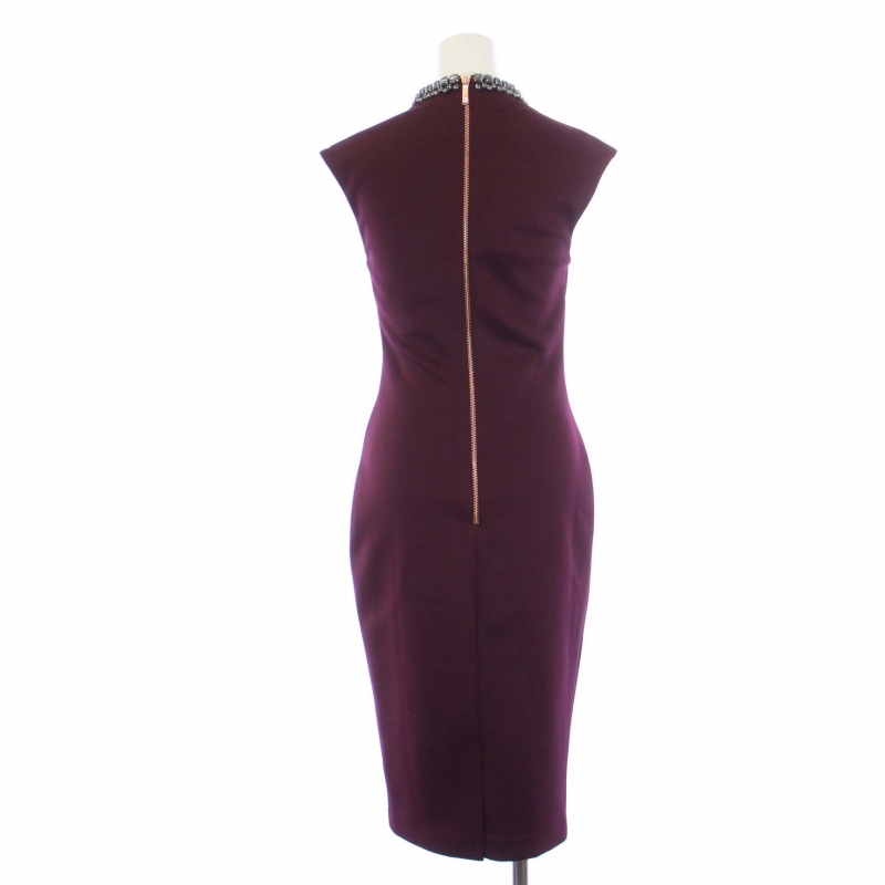 TED BAKER 新品☆ さいす1 パープル 半袖 ニットワンピース（☘️人気 