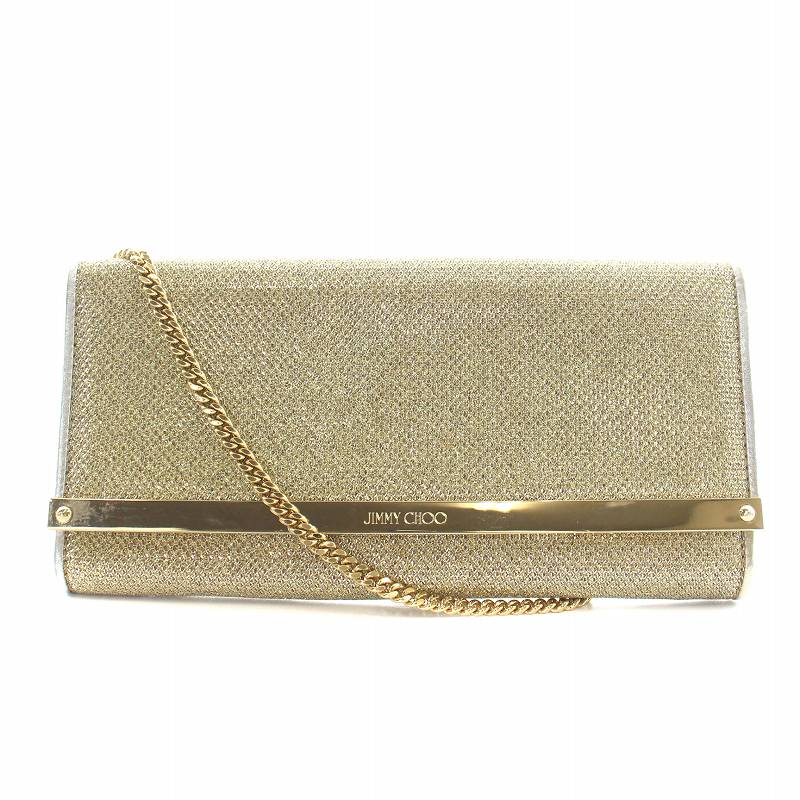 ジミーチュウ パーティ バッグ パーティーバッグ/シャンパンゴールド