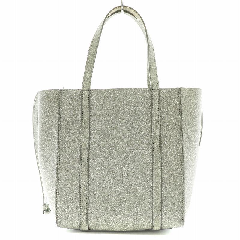 バレンシアガ エブリデイトートXXS シルバーラメ - ハンドバッグ 