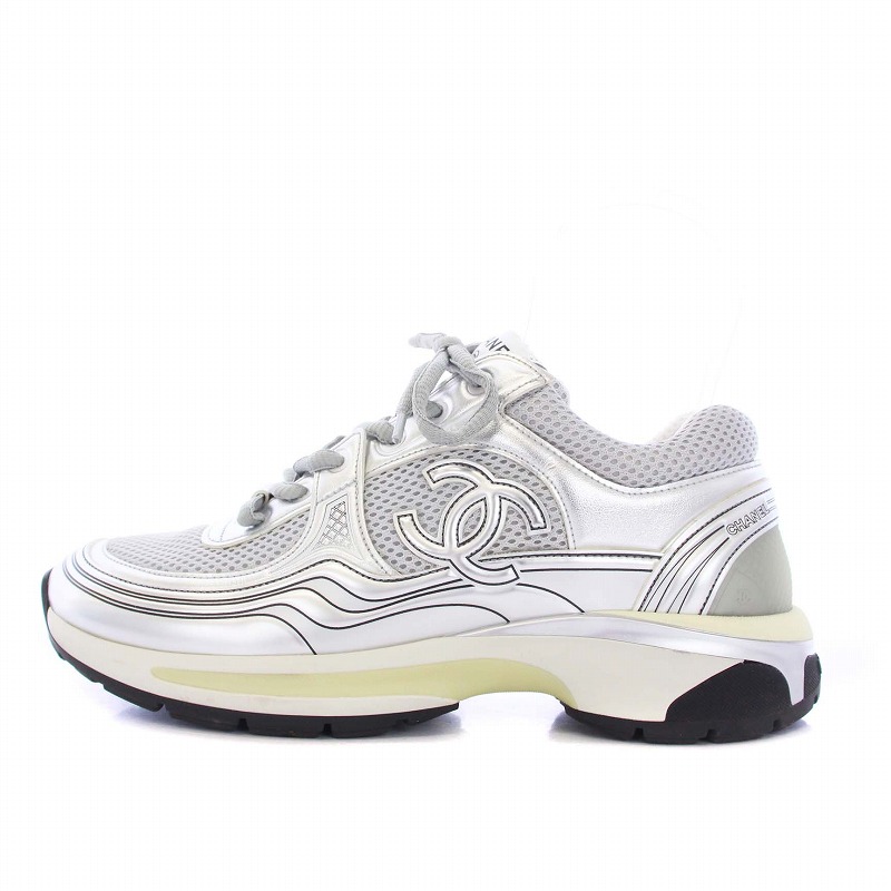 シャネル CHANEL 23AW ココマーク ローカット スニーカー メッシュ 