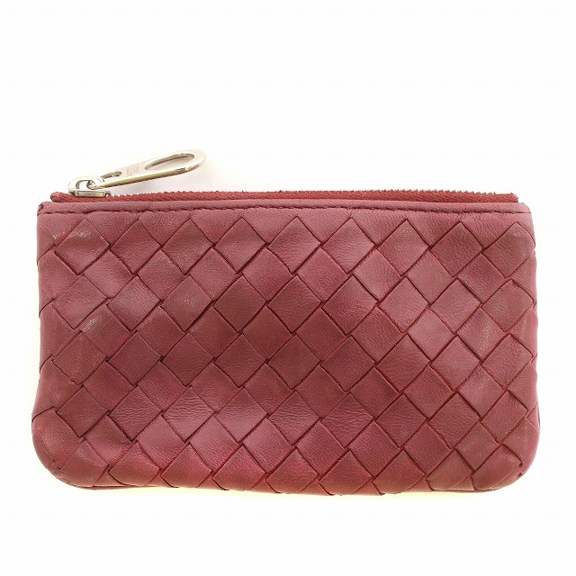 Bottega Veneta コインケース　イントレチャート　赤 ボッテガヴェネタ BOTTEGA VENETA イントレチャート 小銭入れ