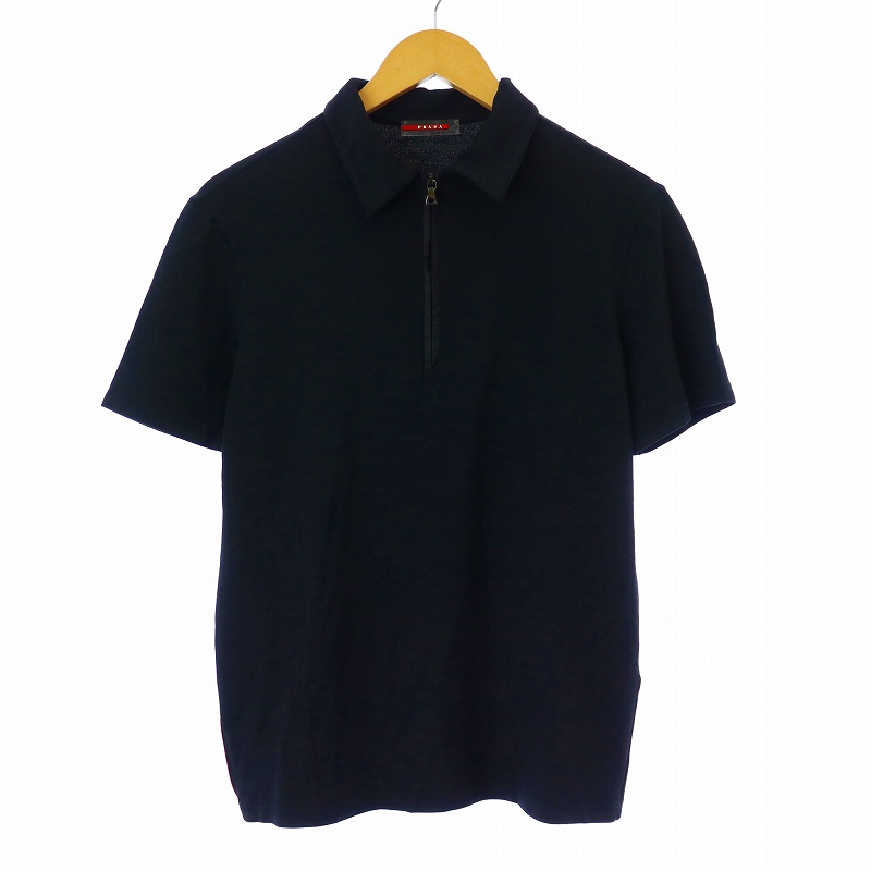 プラダスポーツ ポロシャツ ブラック PRADA SPORT 2010 Cotton Polo