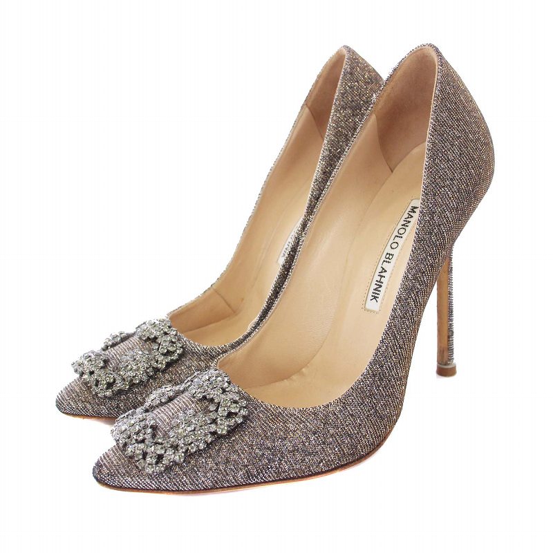マノロブラニク MANOLO BLAHNIK ハンギシ パンプス ハイヒール ポイン  