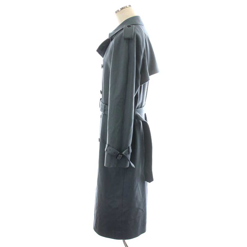 ジェイプレス J.PRESS 22AW トレンチコート ロング ダブル ベルト M 青 