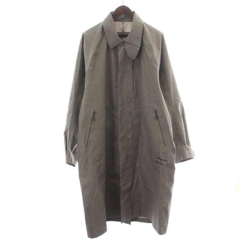 04AW AD2004 コットンモールスキン 製品染 ロング ピーコート カリマー karrimor ゴアテックスパフォーマンスアーバンコート G-TX performance urban coat ステンカラー スプリング  シングル ロング ロゴプリント L グレー /NW27 メンズ 081-102407090013 | ベクトルパーク