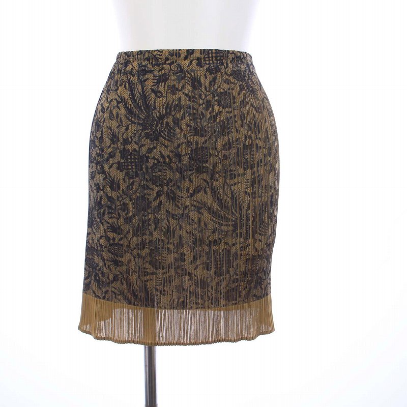 PLEATS PLEASE スカートベージュイッセイミヤケ
