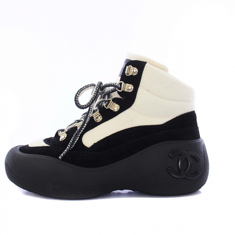 シャネル CHANEL 23AW High-Top Sneaker ハイトップ スニーカー ココ