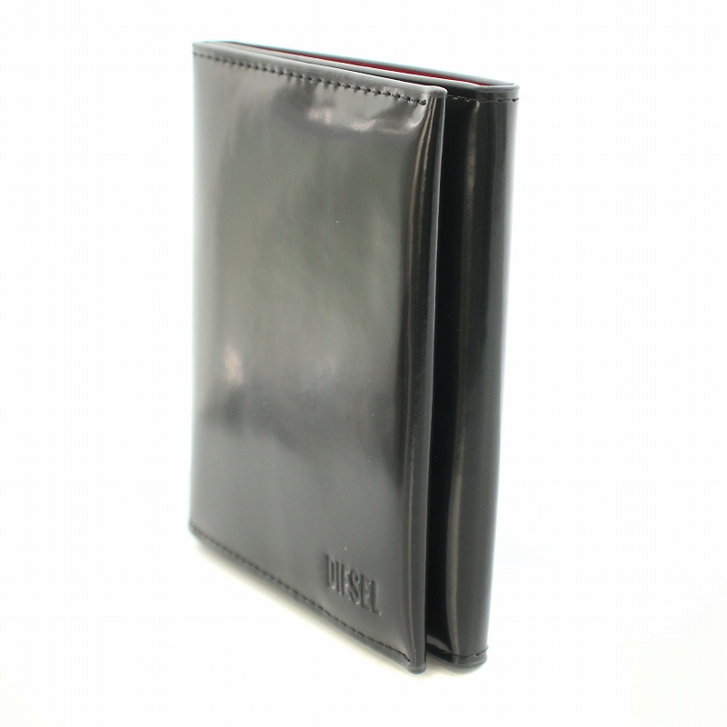 ピ*員様 DIESEL ブラックレザー 三つ折り財布 DIESEL ブラック 三つ折り財布 ピ*員様 DIESEL ブラックレザー