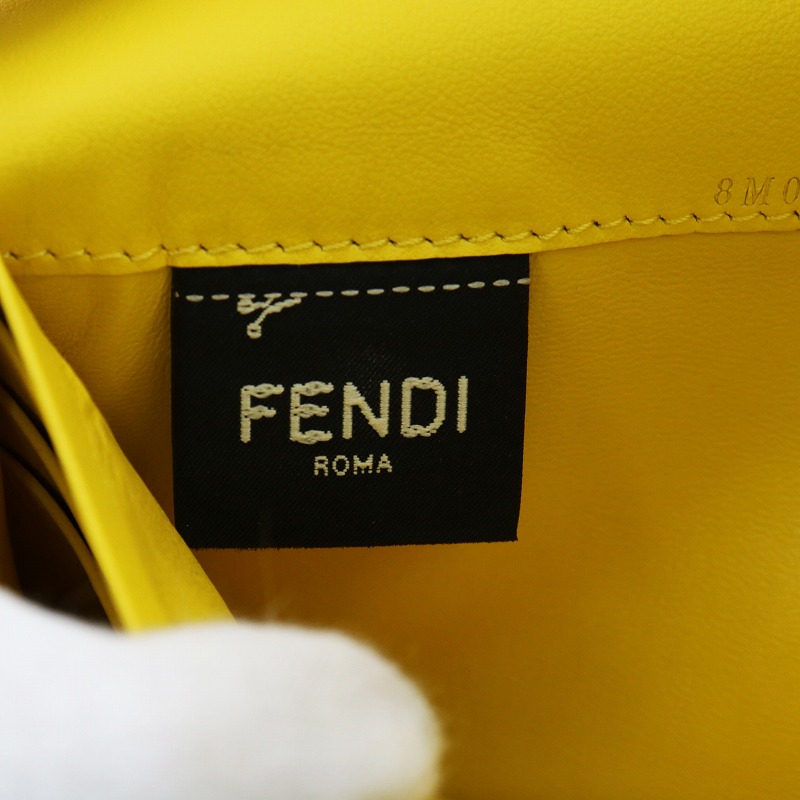 フェンディ FENDI ピーカブー 長財布 小銭入れあり レザー 黄 イエロー 