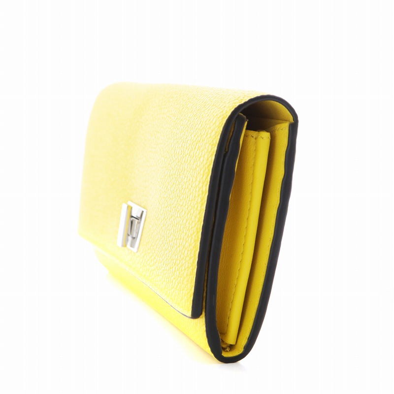 FENDI ピーカブー 長財布 小銭入れあり レザー 黄 イエロー - 長財布