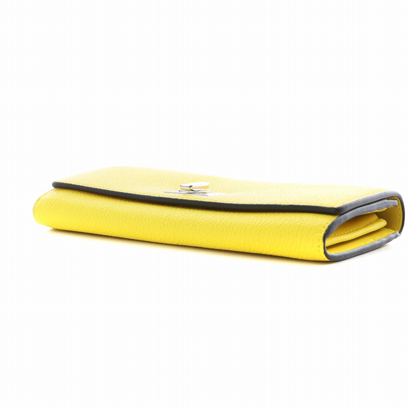 FENDI ピーカブー 長財布 小銭入れあり レザー 黄 イエロー