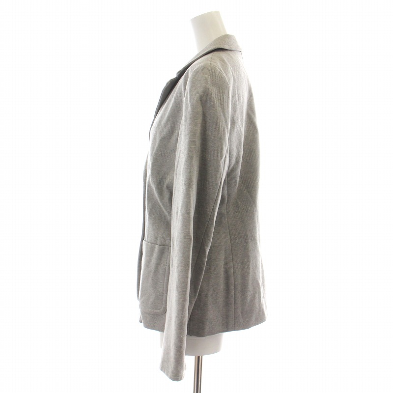 新品同様　ラコステ　LACOSTE テーラードジャケット　ストレッチ　グレー ラコステ LACOSTE テーラードジャケット シングル 背抜き 裏地