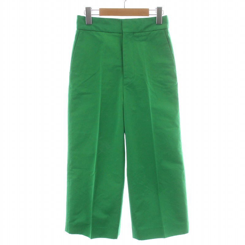 ドゥロワー Drawer 22SS グログランワイドクロップドパンツ ジップ  