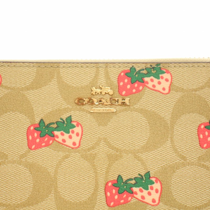 COACH長財布シグネチャーイチゴ柄