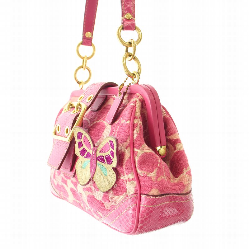 コーチ COACH ハンドバッグ シグネチャー パイソン型押し レザー 