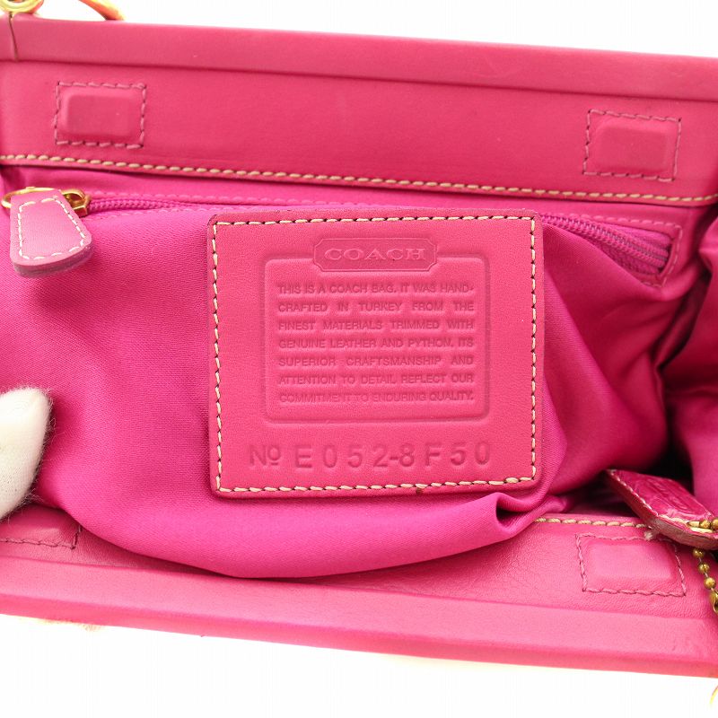コーチ COACH ハンドバッグ シグネチャー パイソン型押し レザー 