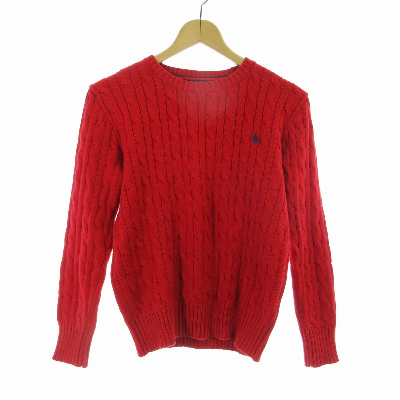 Polo Ralph Lauren レッド ケーブルニット /150 ポロ ラルフローレン POLO RALPH LAUREN 子供服 女の子 ケーブルニット