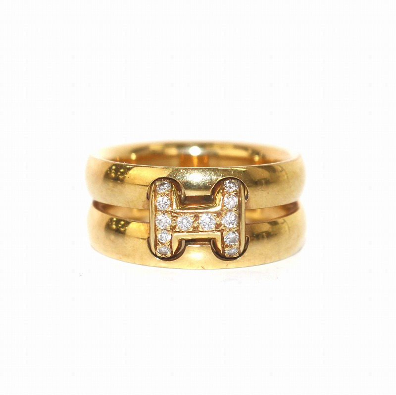 エルメス HERMES オランプ 指輪 リング 750 K18 ダイヤモンド 0.12ct 