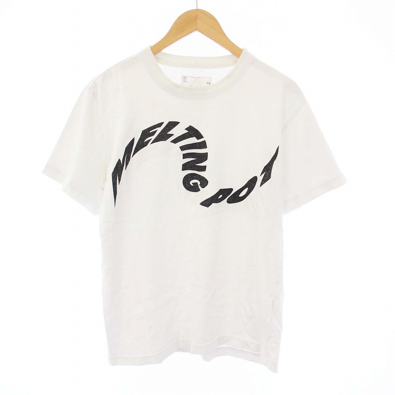 サカイ sacai Melting Pot Tシャツ カットソー 半袖 ロゴ 2 M 白 