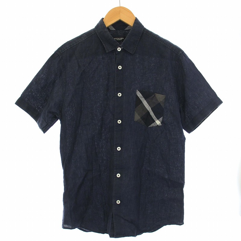 ブラックレーベルクレストブリッジ 新品！襟&袖裏チェック柄半袖BD  