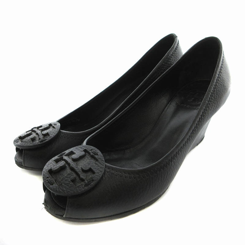 トリーバーチ TORY BURCH パンプス レザー オープントゥ ウェッジ 