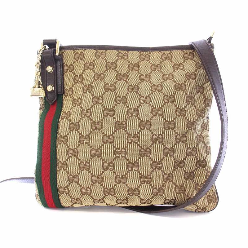 グッチ GUCCI GGキャンバス シェリーライン ショルダーバッグ クロス 