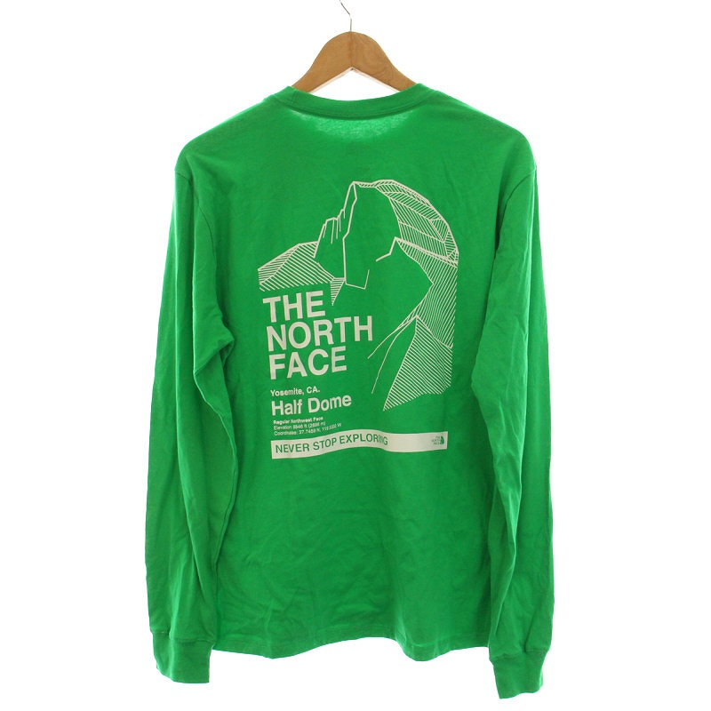 ㉜ザノースフェイス　THE NORTH FACE 長袖Tシャツ緑色　 ビックロゴ ㉜ザノースフェイス THE NORTH FACE 長袖Tシャツ緑色 ビックロゴ