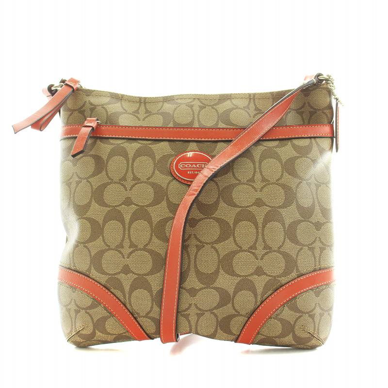 コーチ COACH シグネチャー ヘリテージ ショルダーバッグ PVC レザー  