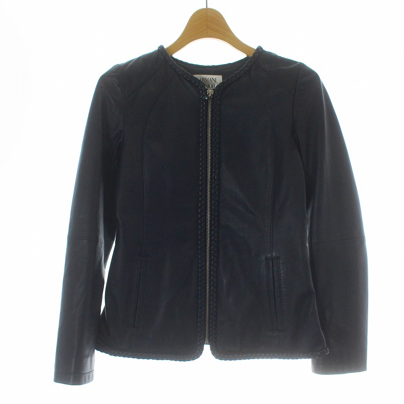 アルマーニ ジュニア ARMANI Jr シープレザージャケット ノーカラー 
