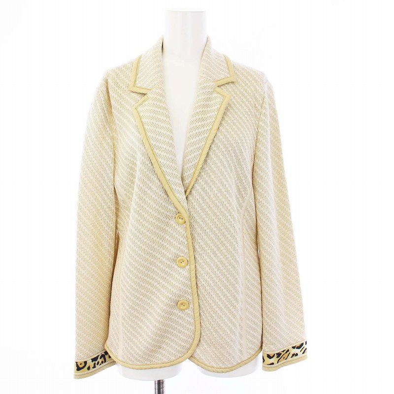 レオナール LEONARD FASHION テーラードジャケット ニット レオパード 