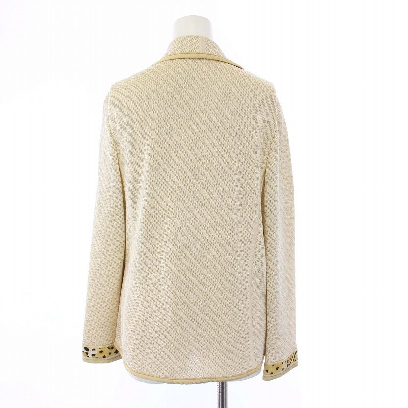 レオナール LEONARD FASHION テーラードジャケット ニット レオパード 