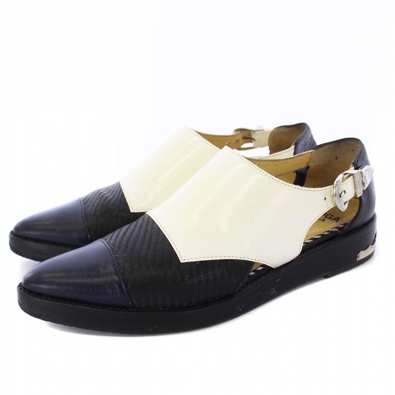 トーガ プルラ TOGA PULLA コンビフラットシューズ メタルストラップ  